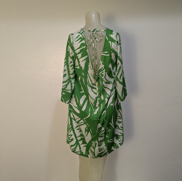 LILLY PULITZER for Target Boom Boom Shift Dress Tropical Leaves Green Sz Small - Picture 8 of 10